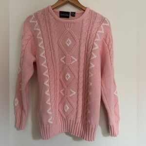 Vintage Pink Cable-knit Sweater